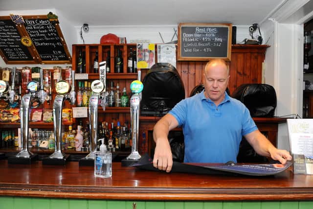 Landlord Neil Matthews of The Delme Arms in Fareham, has started preparations for July 4 2020. Picture: Sarah Standing (230620-)