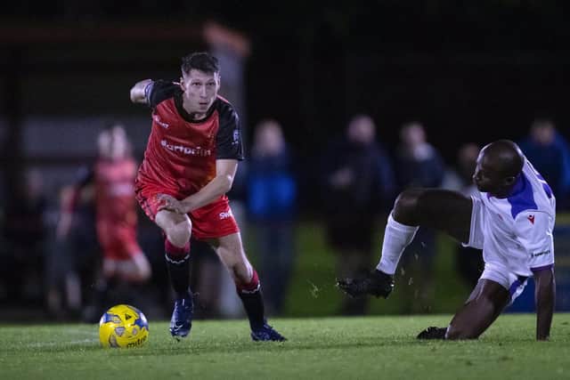 Jack Crago, left, is playing against Gosport Borough in the FA Cup first qualifying round for the second season running.