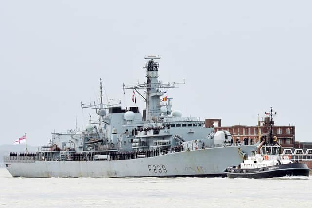 HMS Richmond arrives back in Portsmouth in 2015 after a nine-month deployment Picture: Royal Navy