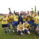 Meon Milton after winning the Mid-Solent League title. Back (from left) Harvey Cooper, Dan Gedling, Adam Beckett, Jagjit Singh, Dale Holmes, Matt Hickley, Bic Singh, Sam Fowler, Chris Foy, Aran Singh, Lewis Fisher, Andy Edwards, Dan Edwards, Gareth Bailey, Barry Jeans, Dylan Futcher. Front: Matteo Berogna, Bayley Whitcombe, Bill Cook, Ryan Brown. Picture: Chris Moorhouse