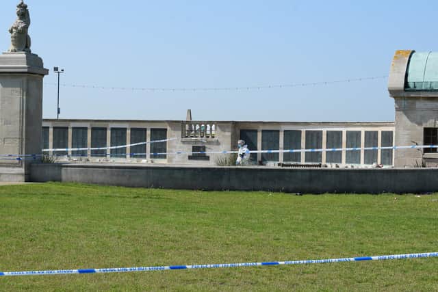 Police at Southsea Common on July 20 after a 15-year-old boy was stabbed near Portsmouth Naval Memorial on July 19. Picture: Stuart Vaizey