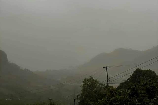 Ash covered much of the Caribbean island of Saint Vincent on Saturday, and the stench of sulphur filled the air after a series of eruptions from a volcano that had been quiet for decades. The whitish powder caked roads, homes and buildings after the powerful blasts from the volcano called La Soufriere that began Friday and continued into the night. Photo: Zen Punnett/AFP via Getty Images