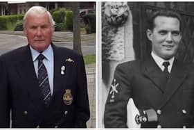 Barry Jefferies outside the gates of the former Victoria Barracks,  where he had joined the navy 60 years before. Right - Barry Jefferies as best man at friend's wedding in 1967