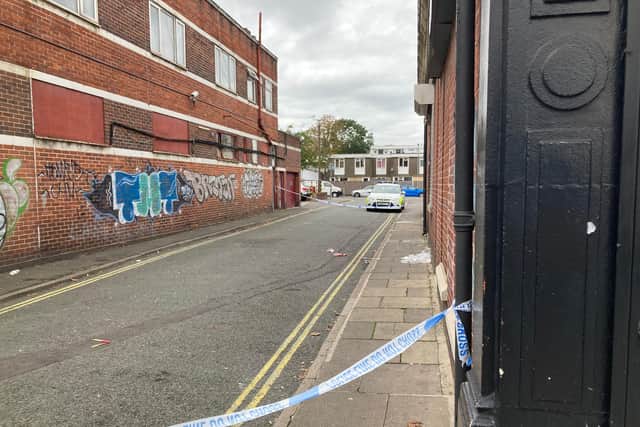 Police cordon in Buckland Street, Buckland.