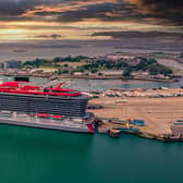 Scarlet Lady under a broody sky. Picture: Neil Campbell