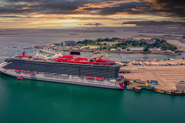 Scarlet Lady under a broody sky. Picture: Neil Campbell