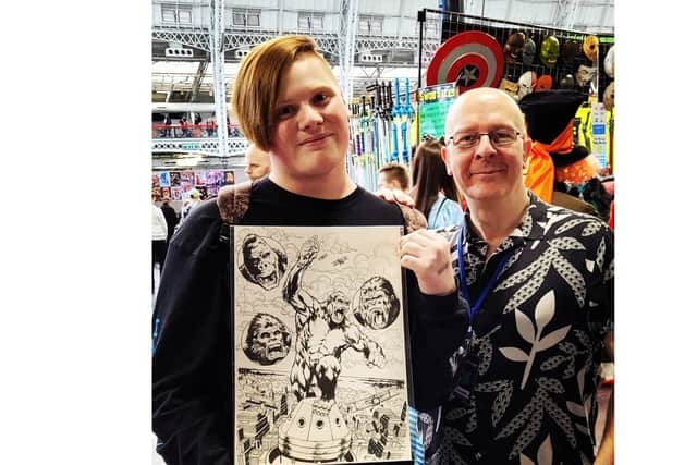 Tom Grove, director of The Legend of King Kong documentary series with poster artist Ian Richardson