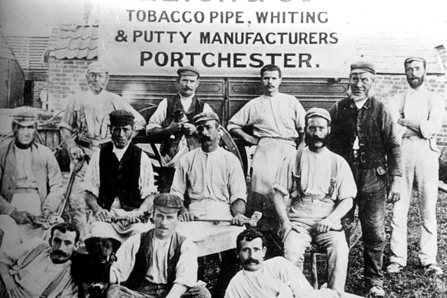 Leigh & co workers.Workers from the pipe-making factory at Portchester