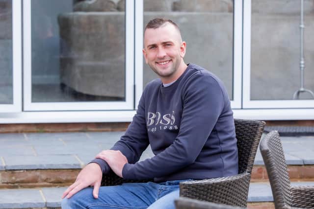 Stubbington man Jamie Roe had a bleed on the brain after having the AstraZeneca vaccine and had to learn to walk again
Pictured: Jamie Roe at his home in Stubbington, Fareham on 30 April 2021
Picture: Habibur Rahman