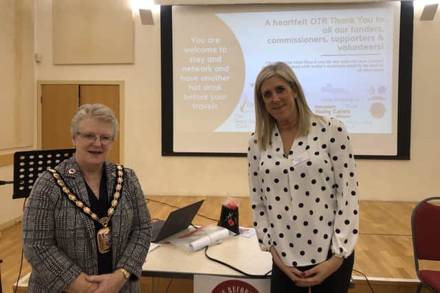 From left: cllr Rosy Raines, mayor of Havant, and Kate Glasby, CEO of Off The Record South East Hampshire