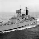 An aerial view of the Royal Navy destroyer, HMS Coventry. Picture: PA Wire