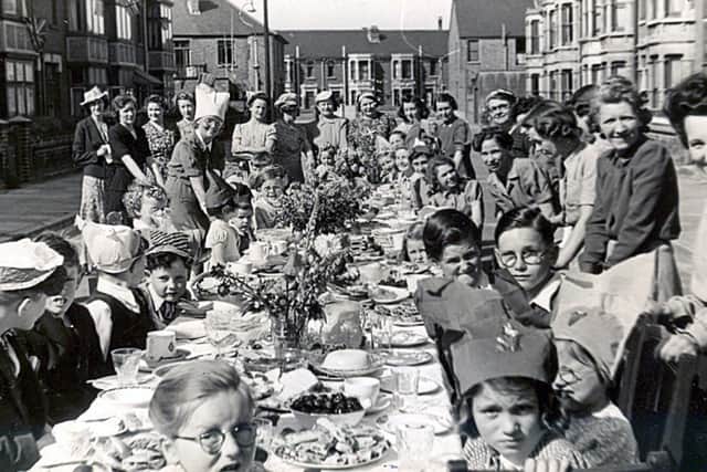 The VJ Day street party in Romsey Avenue, Milton, Portsmouth, in August 1945.