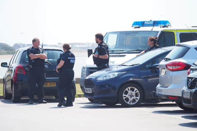 Police and immigration enforcement officers at Hill Head. Picture: Habibur Rahman