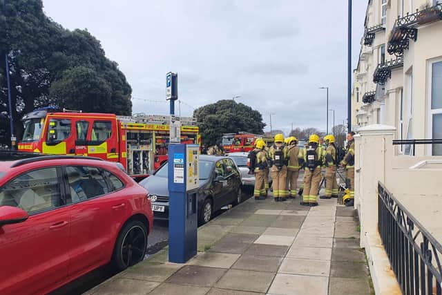 Firefighters attending an incident in South Parade, Southsea. Picture: Contributed