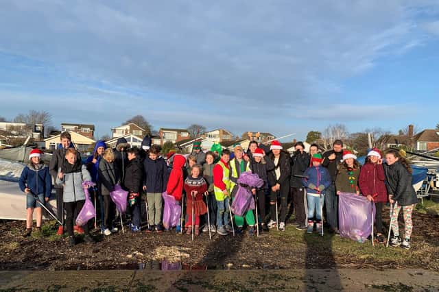 Emsworth Sailing Club Junior members on one of their beach cleans earlier this year.