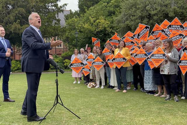 Ed Davey with Lib Dem Supporters