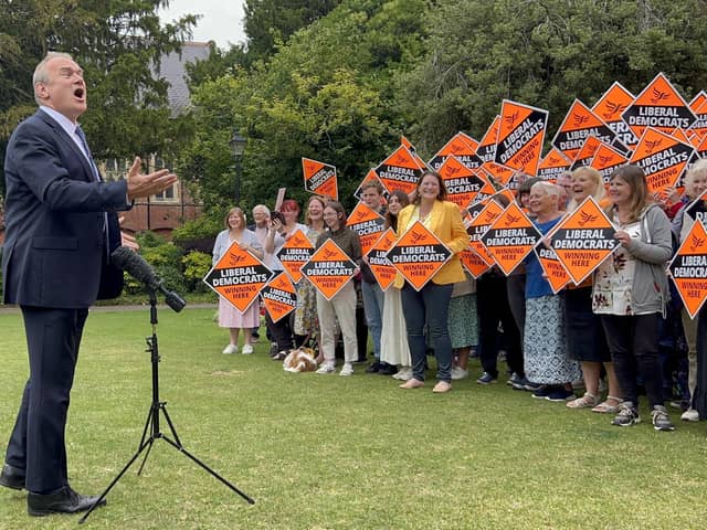 Ed Davey with Lib Dem Supporters
