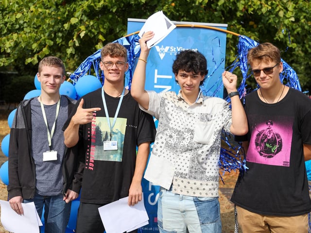 Dylan Marsh, Jamie Hardwick, Sean Fay and Joe Baggott were very happy with their results at St Vincent College.
Photos by Alex Shute