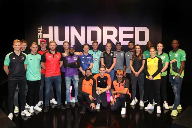 Launch of the The Hundred last October, featuring Southern Brave's Anya Shrubsole (second right). Photo by Christopher Lee/Getty Images for ECB
