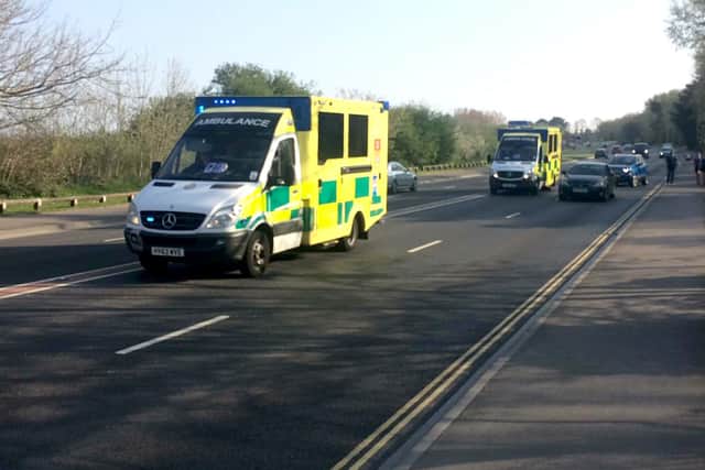 Emergency services, including police and ambulance crews, attended the scene. 
Picture: Simon Carter