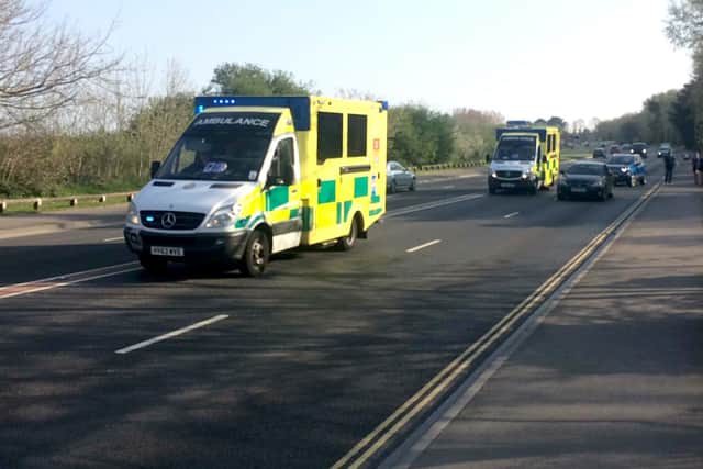Emergency services, including police and ambulance crews, attended the scene. 
Picture: Simon Carter