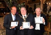 Fred Dinenage MBE, Lord Mayor Frank Jonas BEM and  Steve Kingsley. Pic Paul Jacobs
