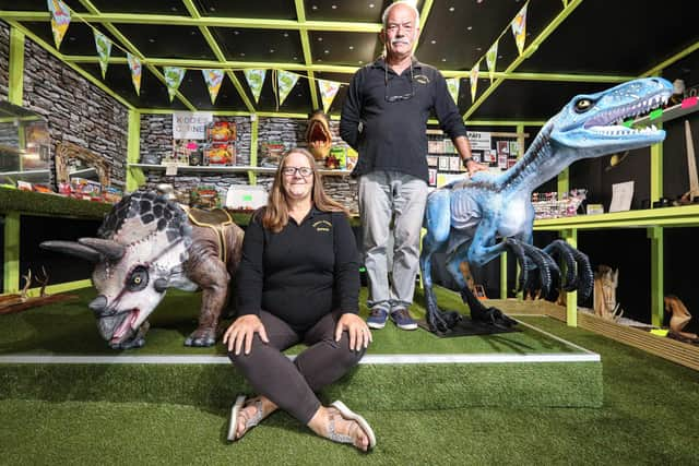 Nigel and Dawn Raymond at Dinosaur World, part of Nature's Creations, in Brockhurst Road, Gosport. Picture: Chris Moorhouse (270820-21)