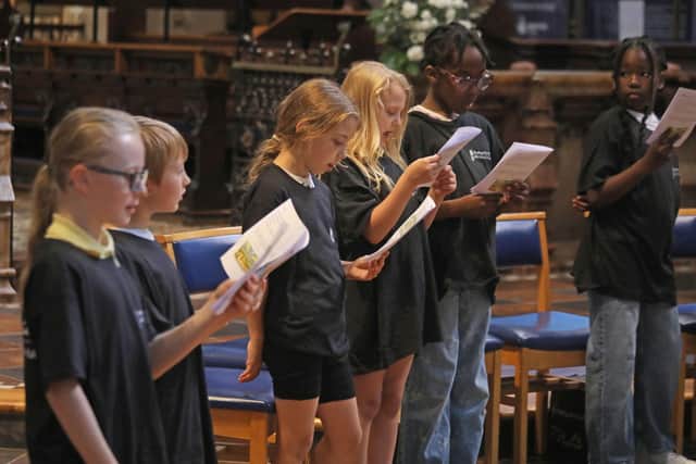 Children from the ‘Finding My Voice’ choir singing in St Mary’s Church, Fratton