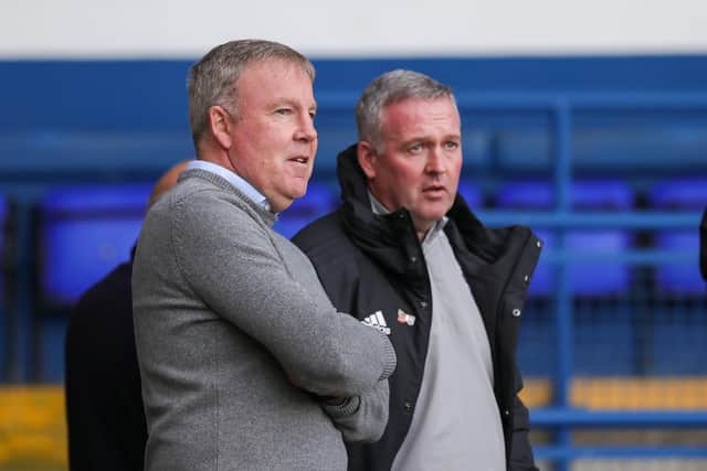 Paul Lambert and Kenny Jackett in conversation on Saturday.