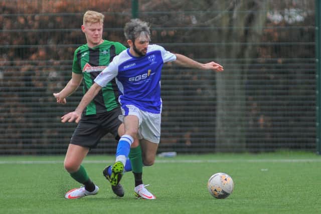Denmead (blue) v Lyndhurst. Picture: Martyn White