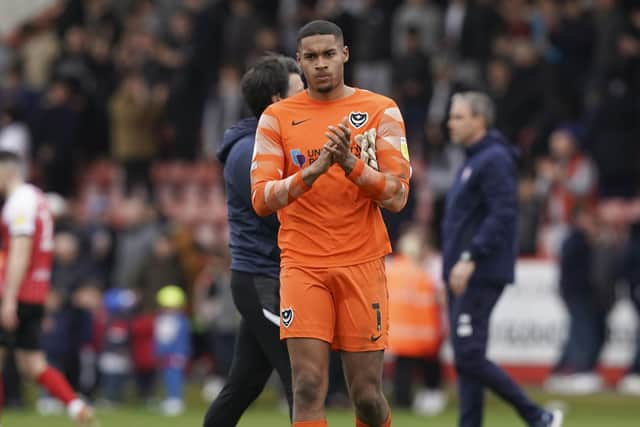 Sean Raggett has spoken glowingly about Gavin Bazunu's Pompey contribution this season. Picture: Jason Brown/ProSportsImages