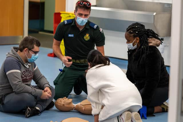 Students at the University of Portsmouth learning CPR