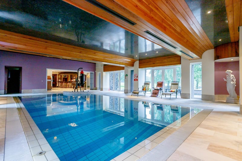 This seven-bedroom is the perfect place to entertain as it has this pool, a sauna and a snooker room with a bar. Price: £1.995 million