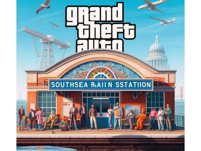 This is what Portsmouth would look like if it was in Grand Theft Auto. 
Picture credit: Bing Image Create