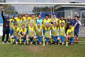 Waterlooville Social Club celebrate their Nicholson Cup win.

Picture: Sam Stephenson.