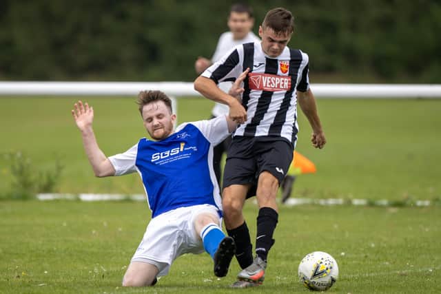 Action from Hayling United's home loss to Denmead. Picture: Alex Shute.