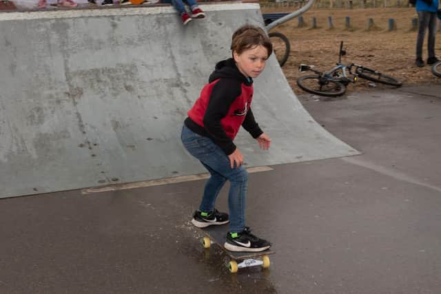 Jamie Whittaker, seven, at the old Hayling skatepark. Picture: Keith Woodland (010521-30)