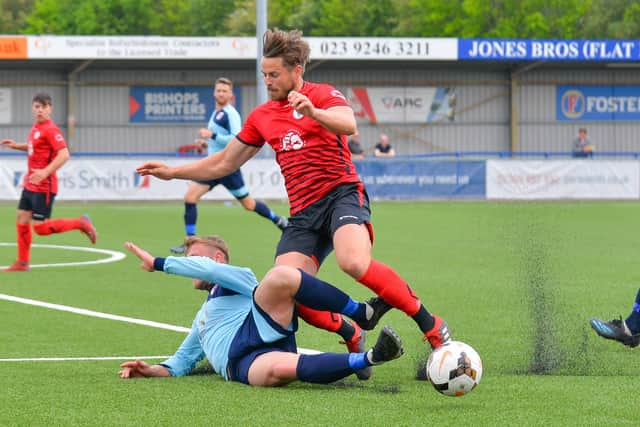 Locks Heath's Ben Chambers is tackled. Picture: Martyn White.