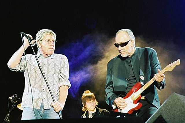 Roger Daltrey, left, and Pete Townshend of The Who at the Isle of Wight Festival in June 2004
