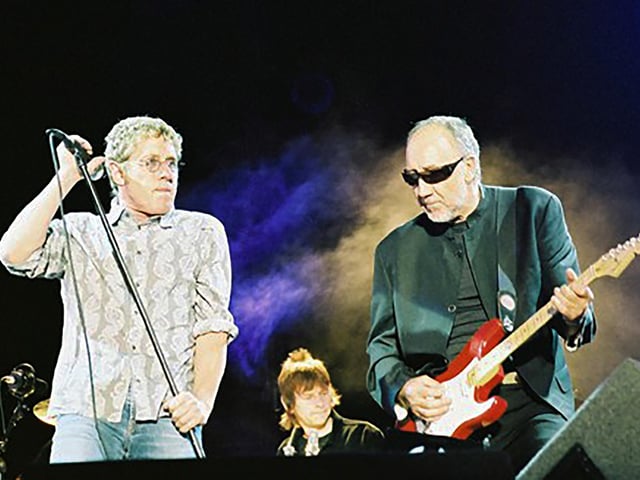Roger Daltrey, left, and Pete Townshend of The Who at the Isle of Wight Festival in June 2004