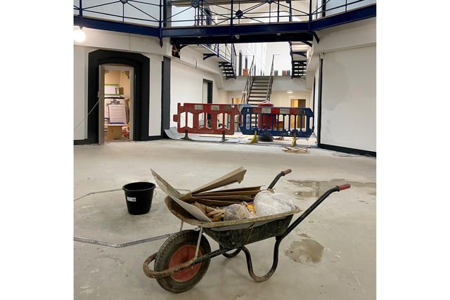 Part of a series of pictures inside Kingston Prison taking during work to redevelop the building as a residential block in 2021-22 - 'Old Portsmouth Gaol'. Picture by Grant Capstick Photography