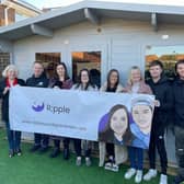 From left: Sandi Davis (Office for National Statistics), Tom Grimes (builder), Alice Hendy (founder and CEO of R;pple), Victoria Riggs, Olivia Riggs-Flynn, and Tracey Grimes (The Eight Foundation), Owen Grimes (builder), Ricchi Bunce (electrician). Picture: Ian Hendy, executive administrator at R;pple