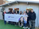 From left: Sandi Davis (Office for National Statistics), Tom Grimes (builder), Alice Hendy (founder and CEO of R;pple), Victoria Riggs, Olivia Riggs-Flynn, and Tracey Grimes (The Eight Foundation), Owen Grimes (builder), Ricchi Bunce (electrician). Picture: Ian Hendy, executive administrator at R;pple