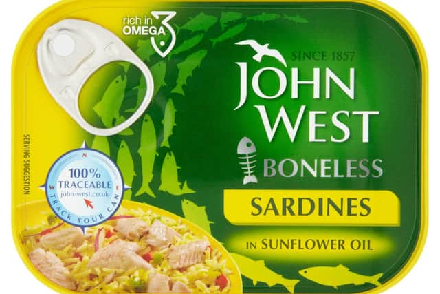 John West boneless sardines in sunflower oil.