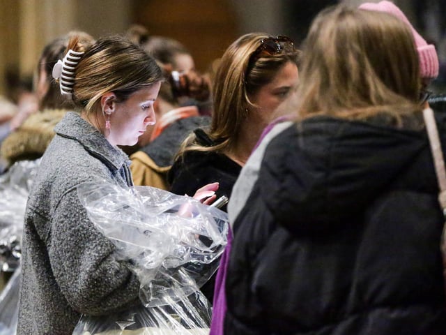 Worth the Weight Vintage Kilo Sale saw nine tonnes of clothing arrive at St Mary's Church, Fratton, to be picked through. Picture: Chris Moorhouse (010225-47)