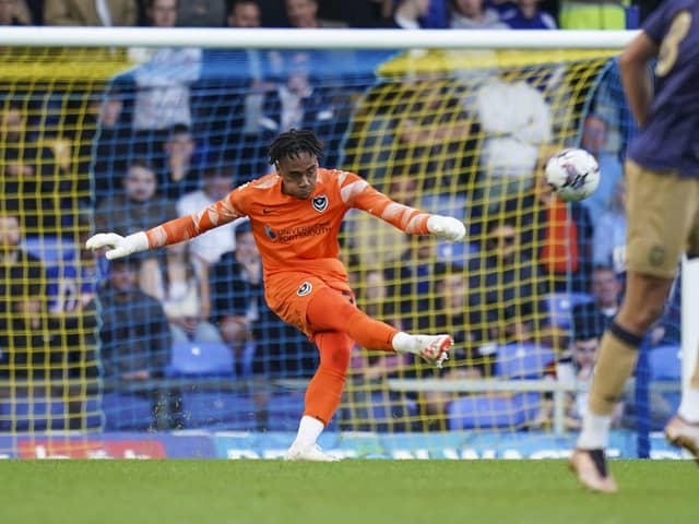 Pompey keeper Josh Oluwayemi has joined National League South side Chelmsford City on loan until January. Picture: Jason Brown/ProSportsImages