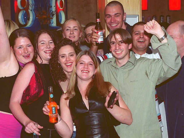 Clubbers enjoying a night out at Bar Bluu in Southsea in the 00s