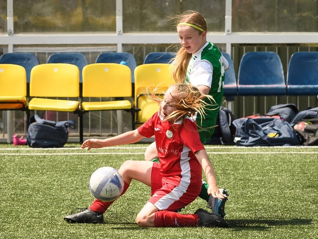 Girls' football action from the Havant & Waterlooville Summer Tournament. Picture: Keith Woodland (030621-178)