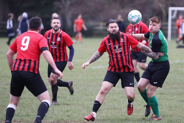 Saturn Royale (green) v Fairfields. Picture: Stuart Martin