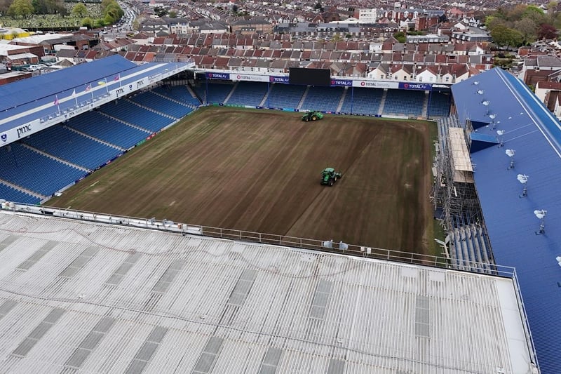 Drone footage has captured some incredible images of the football pitch at Fratton Park as it gets ready for next season. Picture credit: My Portsmouth By Drone